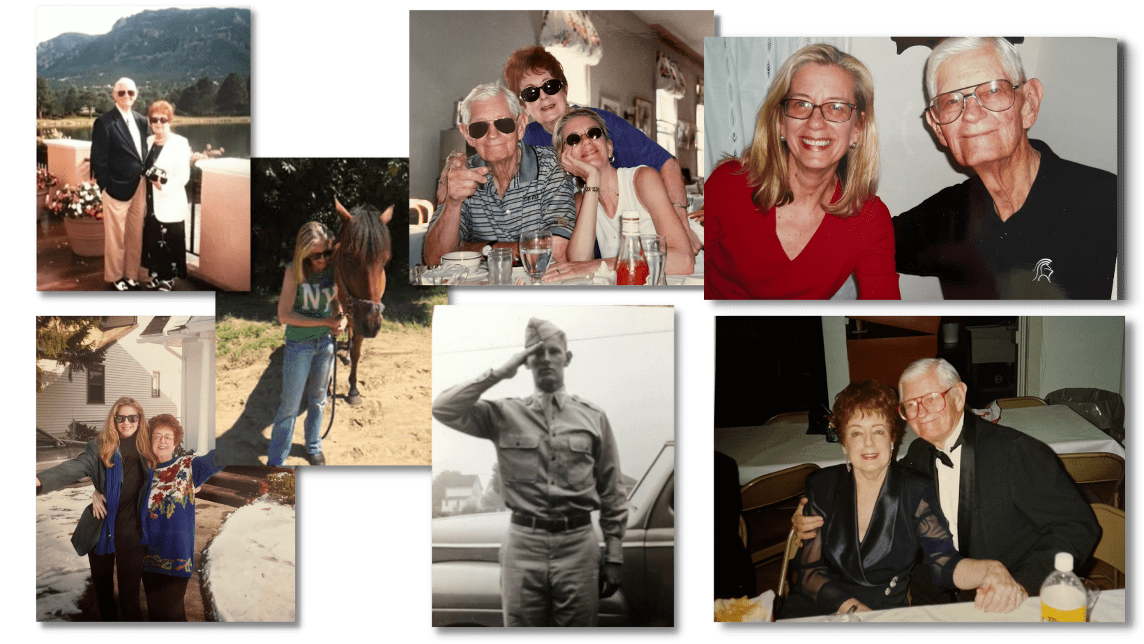 Photo Collage: Susanne's parents and Scooby the Horse